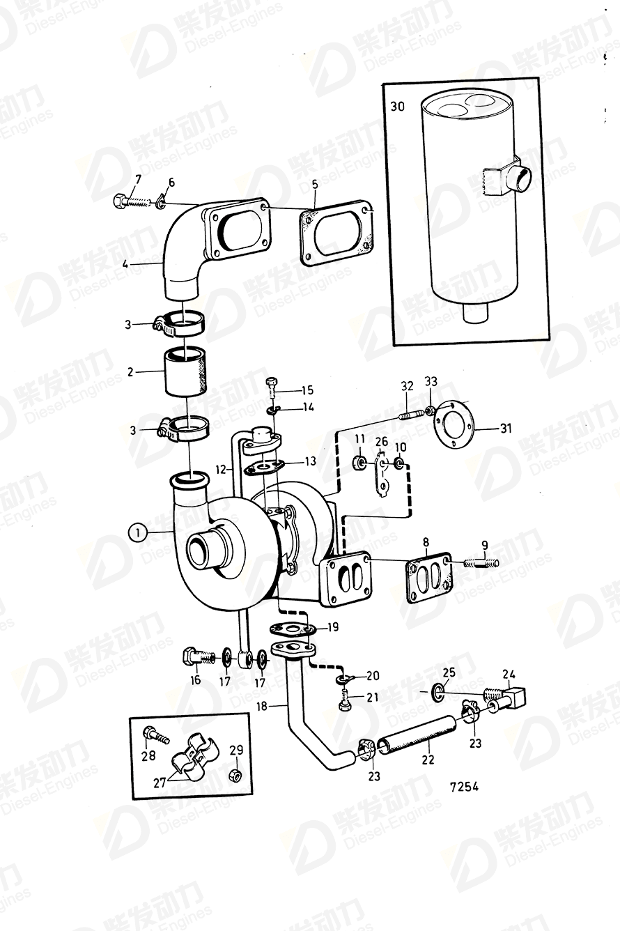 VOLVO Turbocharger 838958 Drawing